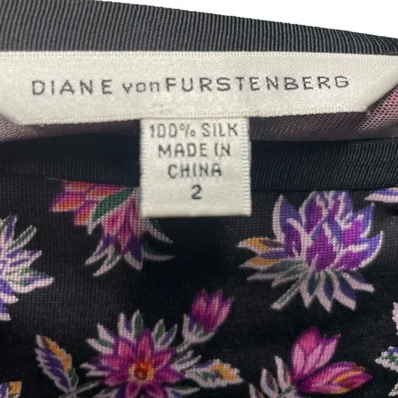 Diane Von Fustenburg Silk Floral Skirt MIDI Size 2 Preppy Summer Travel Spring - Picture 3 of 5